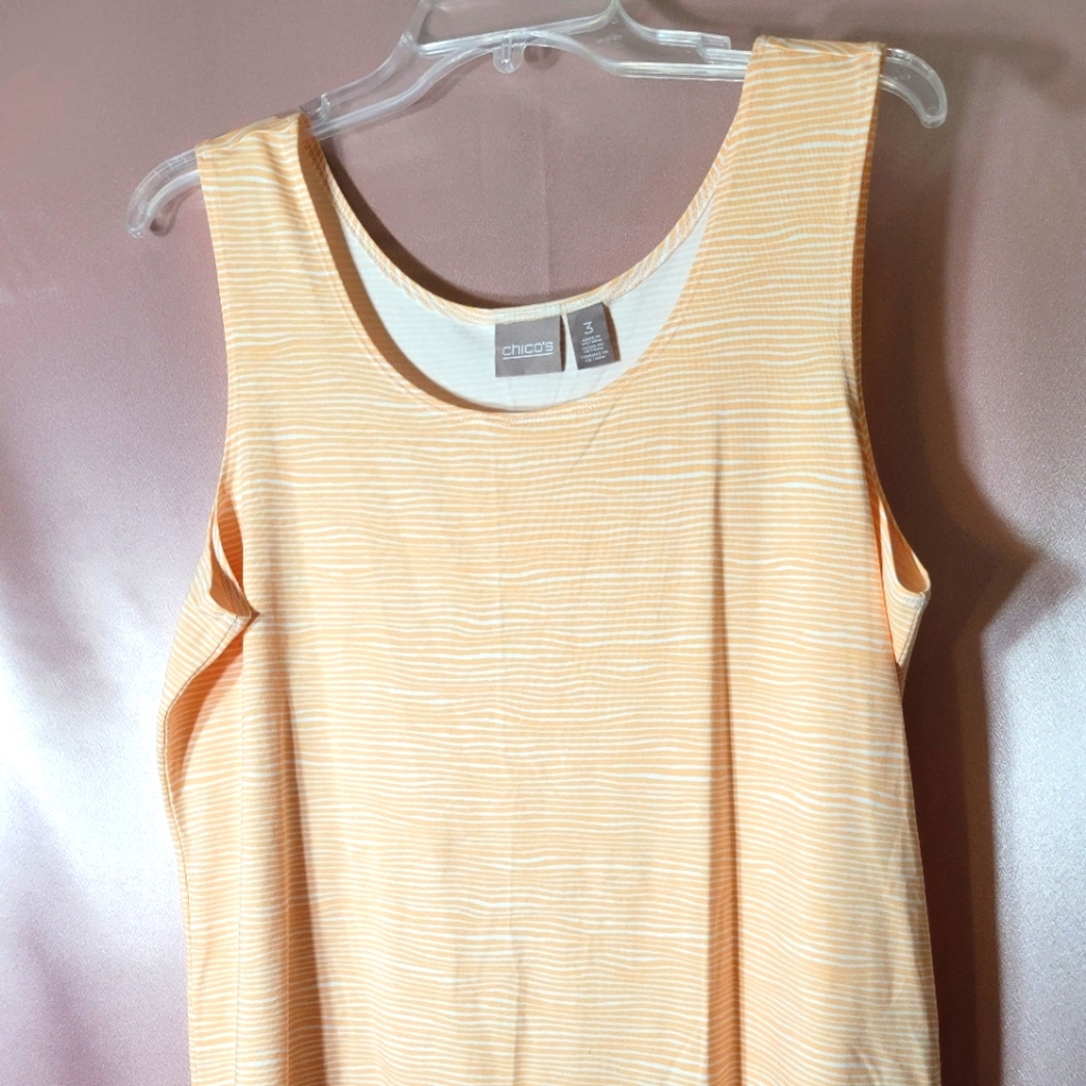 Chico's light peach and white stripe tank top